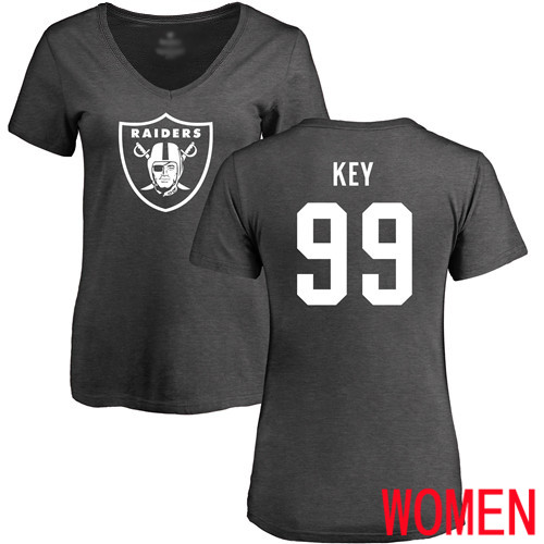 Oakland Raiders Ash Women Arden Key One Color NFL Football #99 T Shirt